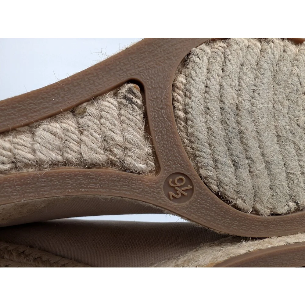 J. Crew Shoes Women’s Espadrille Wedges Canvas Size 9.5 M Flax Color Beige Beach